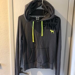 VS PINK ZIP UP SWEATSHIRT